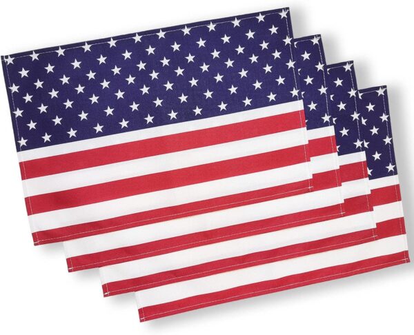 4th of July Placemats Set Strips Stars American Flag 1