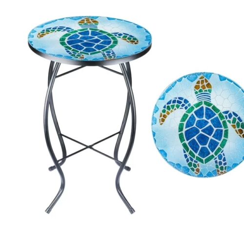 1 Table Round Outdoor End Tables for Patio Mosaic
