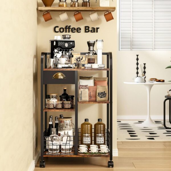 Rustic Wood Coffee Bar Station for Home 1