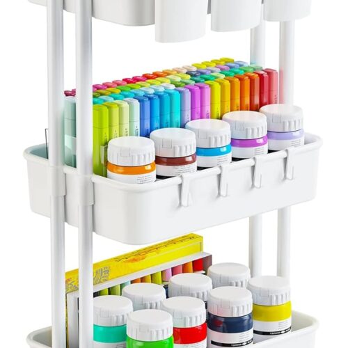 1 3-Tier Rolling Cart with Wheels - Rolling Storage Cart