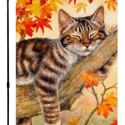 1 Fall Cat Garden Flag