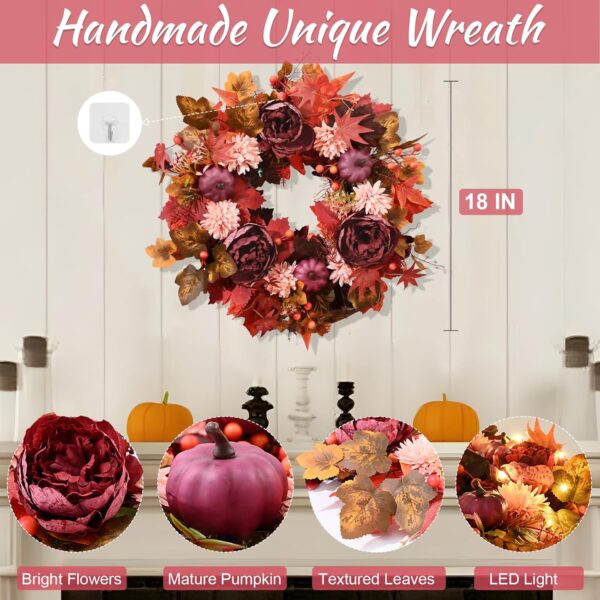 Fall Wreaths for Front Door 18 Inch Front Door 3