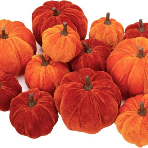 1 Artificial Pumpkins Velvet Pumpkins