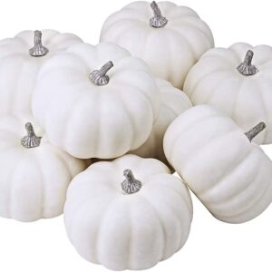 Fall Harvest Small Off White Mini Artificial Pumpkins