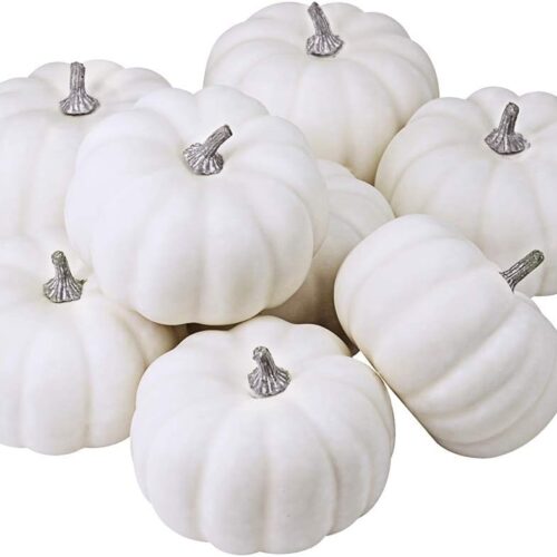 1 Fall Harvest Small Off White Mini Artificial Pumpkins