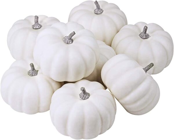 Fall Harvest Small Off White Mini Artificial Pumpkins 1