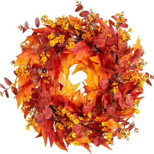1 Artificial Wreaths with Flower for Thanksgiving Halloween