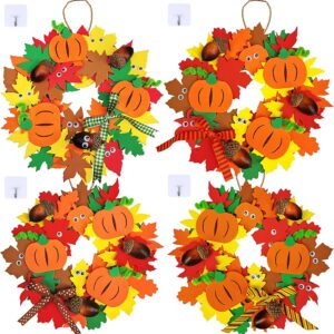 Pumpkin Fall Leaf Wreath Craft Kit DIY Thanksgiving
