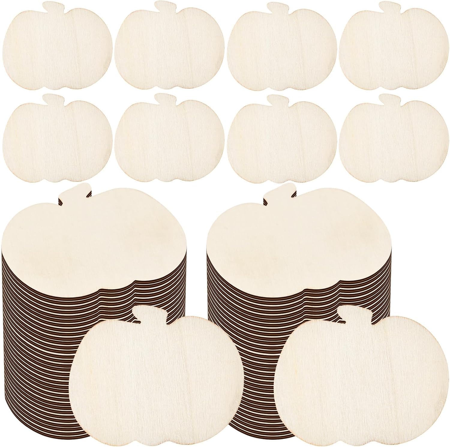 Blulu 24 Pcs Thanksgiving Wooden Pumpkin Cutouts Unfinished Pumpkin Wood Crafts Pumpkin Wooden Ornaments Thanksgiving Wood Pumpkin Decorations for Painting DIY Crafts Fall Decor (Wood Color)