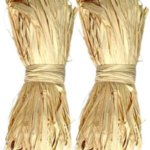 Natural Raffia Ribbon Paper Christmas Raffia for Florist Bouquets Decoration Crafts Raffia Ribbon 2X 50g