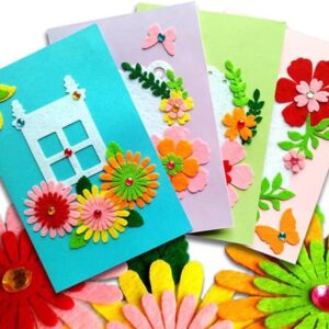 QIAONIUNIU Card Making Kits DIY Handmade Greeting Card Kits for Kids, Christmas Card Folded Cards and Matching Envelopes Thank You Card Art Crafts Crafty Set Gifts for Girls Boys