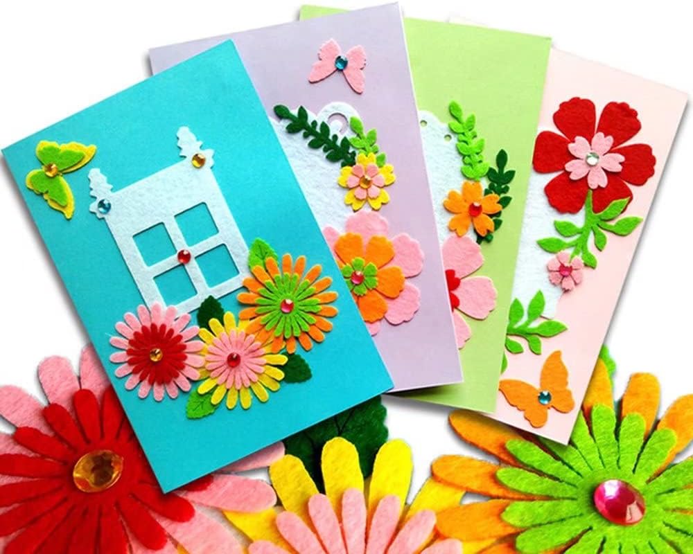 QIAONIUNIU Card Making Kits DIY Handmade Greeting Card Kits for Kids, Christmas Card Folded Cards and Matching Envelopes Thank You Card Art Crafts Crafty Set Gifts for Girls Boys