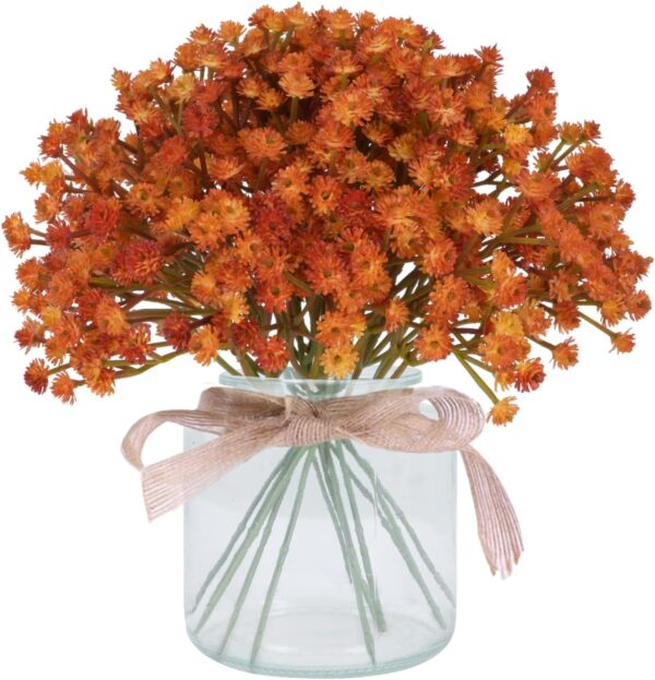 Artificial Flowers Baby Breath Orange Fall Flowers Real 1
