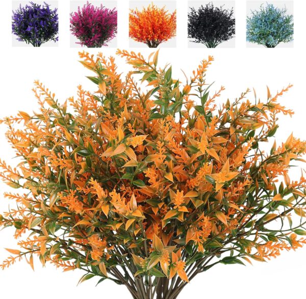 RECUTMS Artificial Flowers for Outdoors Artificial Fall Flowers for Outdoors UV Resistant Artificial Plants Outdoor Artificial Flowers for Outdoors in Pots(Salmon) 1