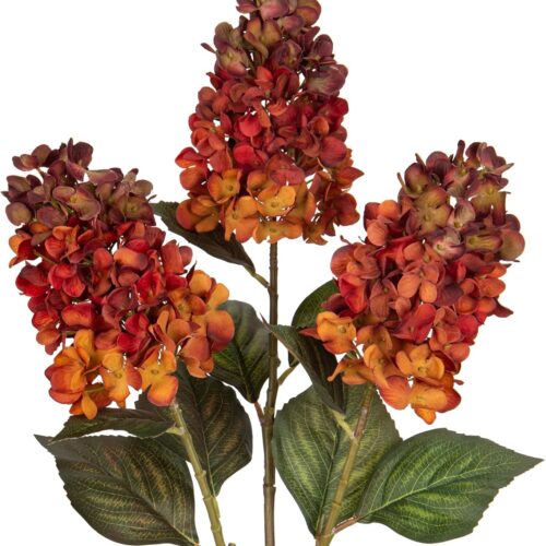 1 3PCS Fake Flowers Cone Hydrangea Orange Artificial Fall Flowers