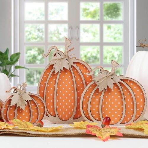 1 Beautiful and Elegant Fall Decor-Wooden Autumn Pumpkin Fall Decorations