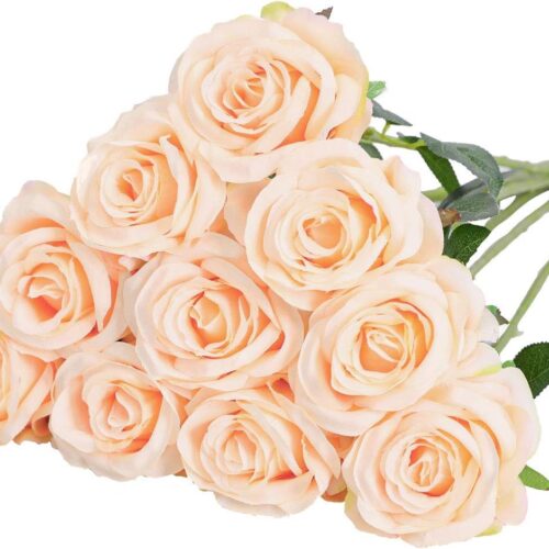 1 Beautiful Lifelike Elegance Artificial Silk Rose Bouquets for Stunning Décor
