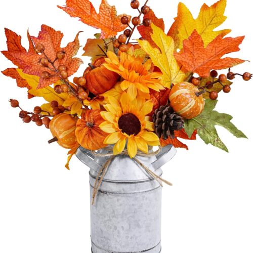 1 Artificial Beautiful Orange Leaf Picks Home Decor