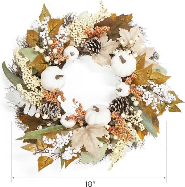 Stunning Maples Leaf Pumpkin Pine Beautiful Wreath 4