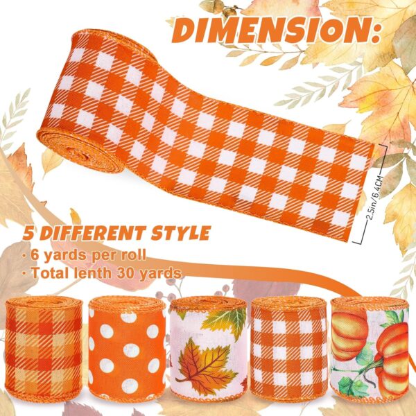 Rich Fall Orange Ribbon for Creating Beautiful Pumpkin 3