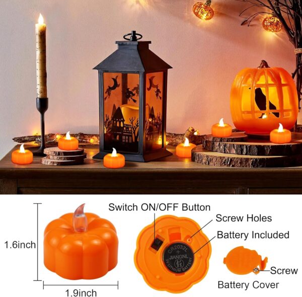 High Quality Orange Pumpkin with Lights Flameless Candles 4