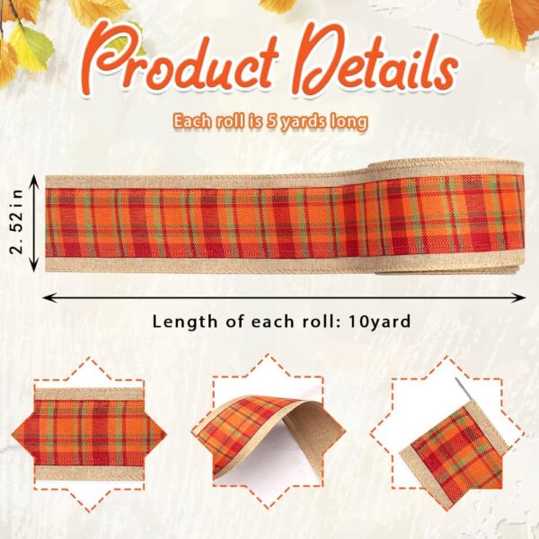 Thanksgiving Wired Edge Ribbon Orange Buffalo Craft 4