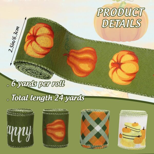 Wall Wired Edge Ribbon 24 Yards Autumn Pumpkin 5