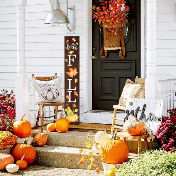 Hello Fall Welcome Sign for Front Porch Standing 5