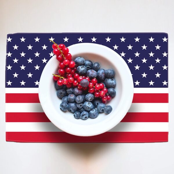 4th of July Placemats Set Strips Stars American Flag 5