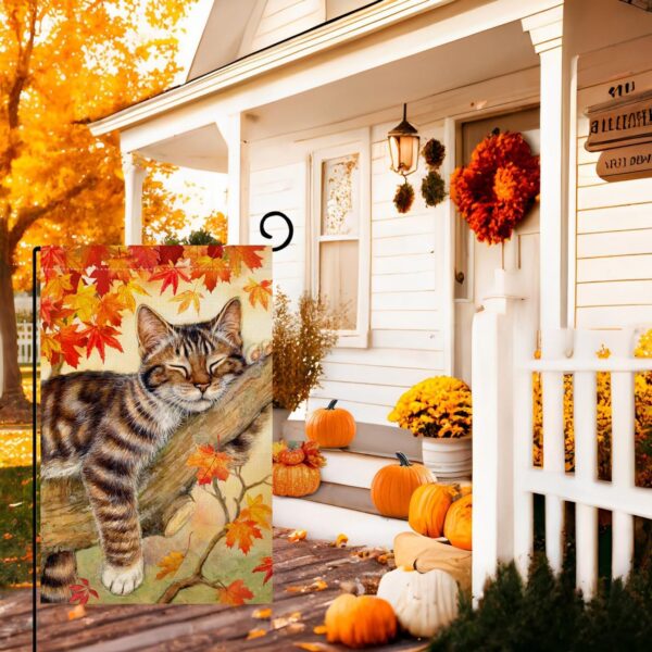 Fall Cat Garden Flag 4