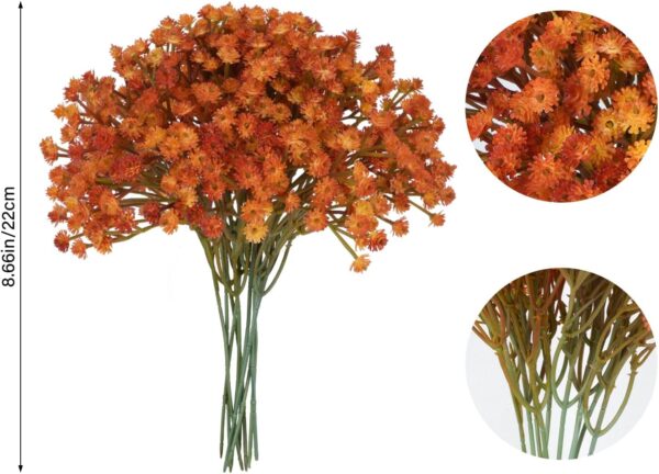 Artificial Flowers Baby Breath Orange Fall Flowers Real 2