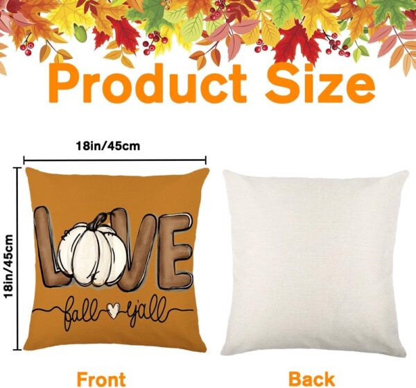 Fall Pumpkin Throw Pillow Covers 18x18 Set of 4 3