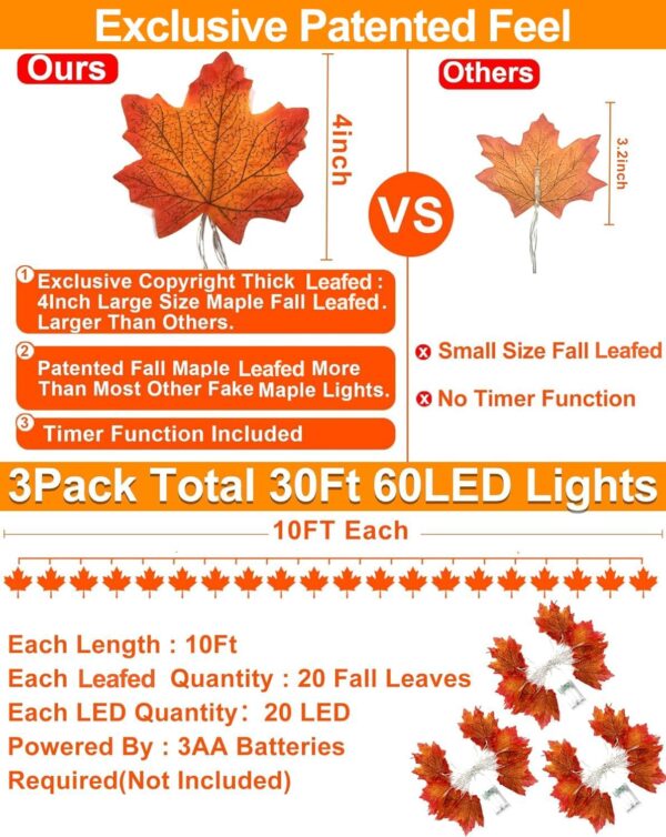 Beautiful Fall Decor with LED Leafed Garland for Home 5