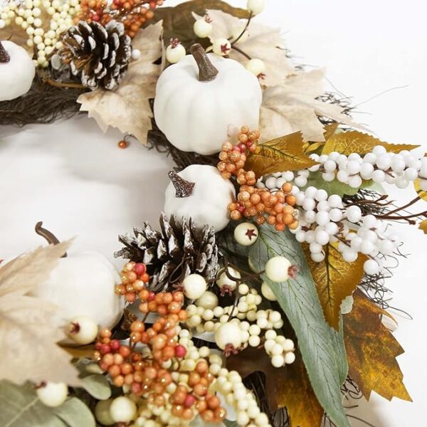Stunning Maples Leaf Pumpkin Pine Beautiful Wreath 3