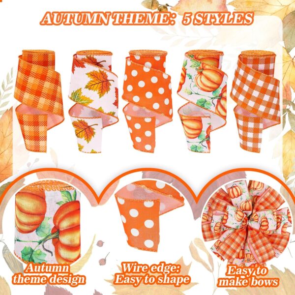 Rich Fall Orange Ribbon for Creating Beautiful Pumpkin 2
