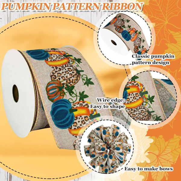 Beautiful Blue Pumpkin Wired Edge Ribbon for Fall 2