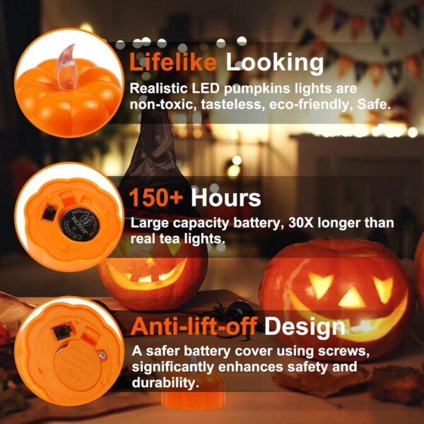 High Quality Orange Pumpkin with Lights Flameless Candles 3