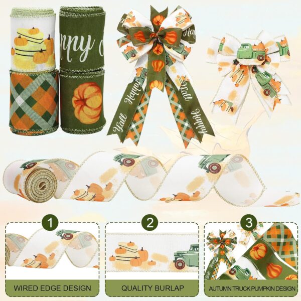 Wall Wired Edge Ribbon 24 Yards Autumn Pumpkin 4