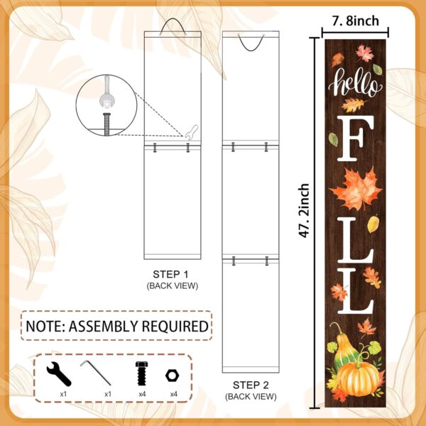 Hello Fall Welcome Sign for Front Porch Standing 4
