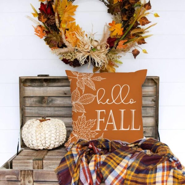 Fall Pillow Covers 18x18 Set of 4 for Fall Decor Buffalo Plaid Pumpkin and Maple Leaves Outdoor Pillows Decorative Throw Pillows Farmhouse Thanksgiving Decorations Autumn Cushion Case for Couch 4
