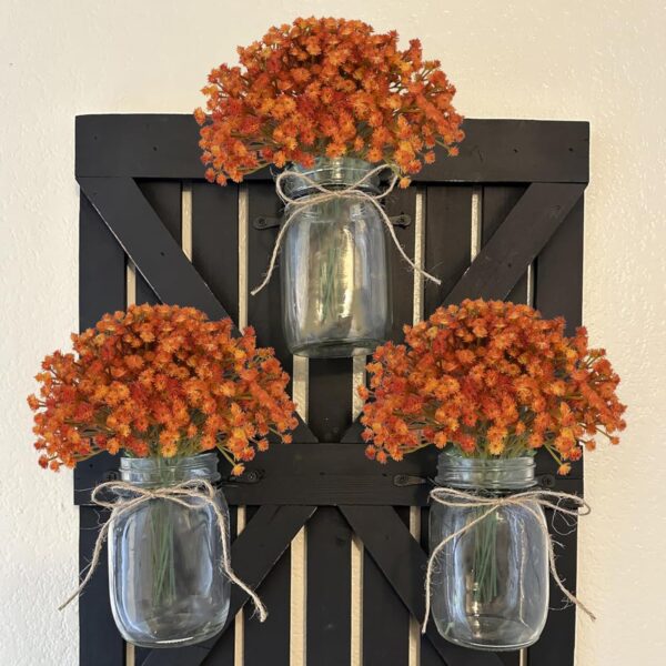 Artificial Flowers Baby Breath Orange Fall Flowers Real 3