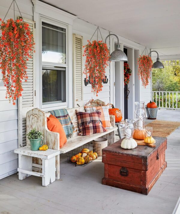 Fall Artificial Hanging Plants Artificial Fall Flowers Faux Autumn Plants Faux Hanging Plants Artificial Plants Fake Plants for for Thanksgiving Indoor Outdoor House Wedding Garden Party (Salmon) 4