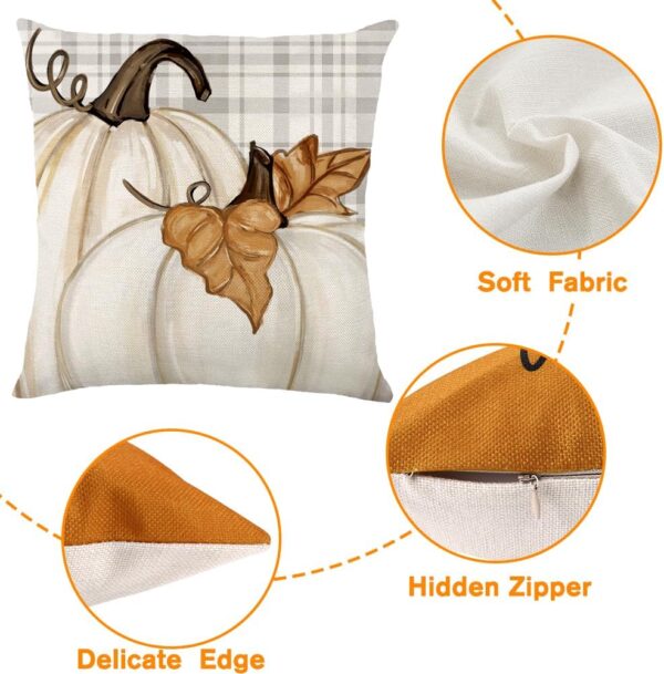 Fall Pumpkin Throw Pillow Covers 18x18 Set of 4 6