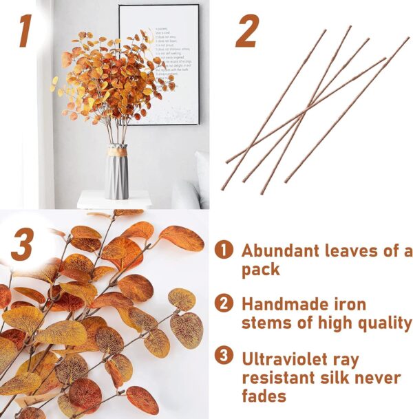 Premium Beautiful Faux Eucalyptus Picks and Stems for Home 3