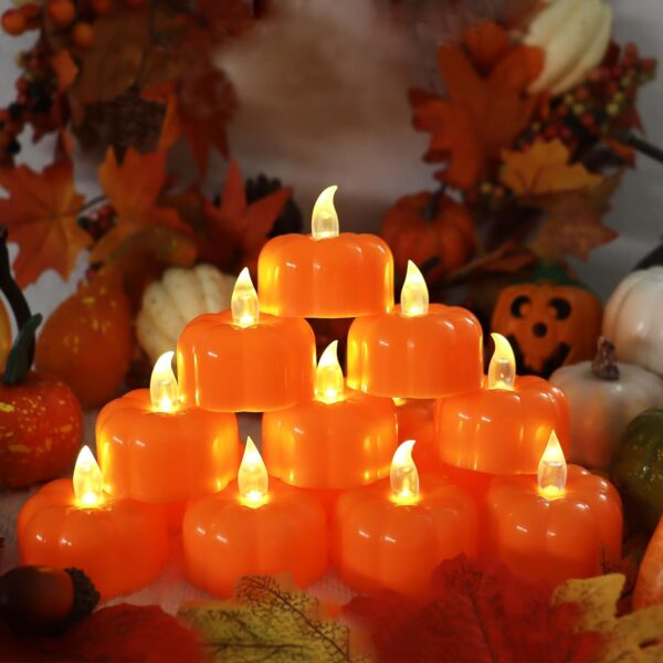 High Quality Orange Pumpkin with Lights Flameless Candles 2