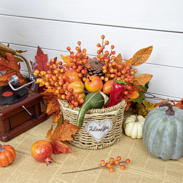Artificial Berry Stems Pack Fall Floral Picks 3