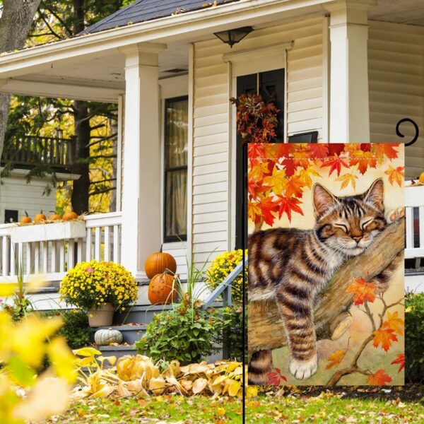 Fall Cat Garden Flag 2