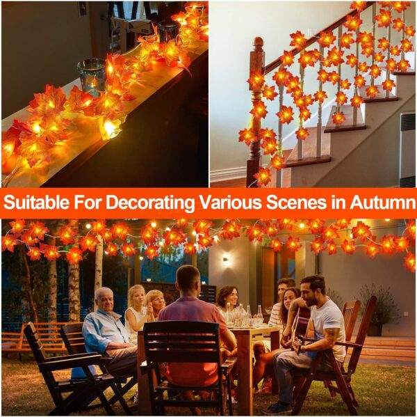 Beautiful Fall Decor with LED Leafed Garland for Home 3