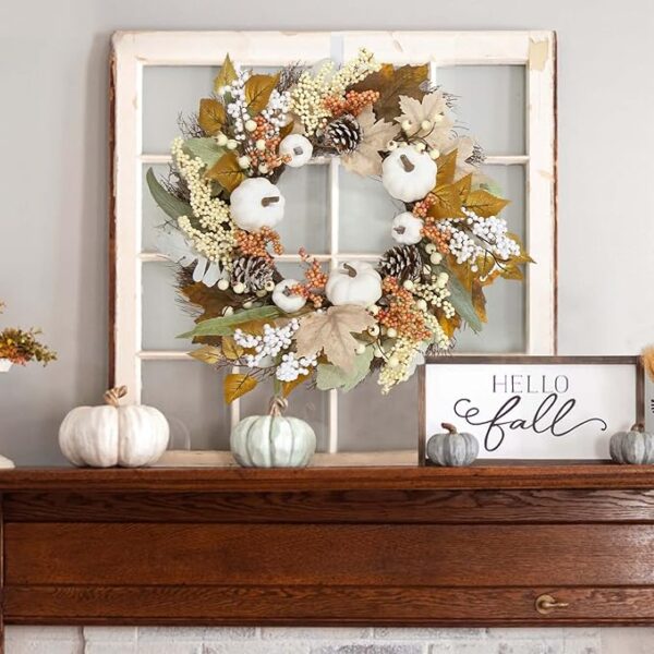 Stunning Maples Leaf Pumpkin Pine Beautiful Wreath 2