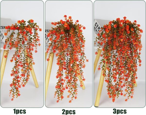 Fall Artificial Hanging Plants Artificial Fall Flowers Faux Autumn Plants Faux Hanging Plants Artificial Plants Fake Plants for for Thanksgiving Indoor Outdoor House Wedding Garden Party (Salmon) 6